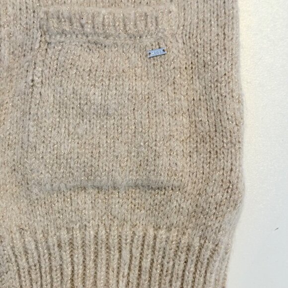 Size 10 Girls Mayoral Cream Long Wool Blend Hooded Cardigan Sweater Coat - Picture 6 of 12